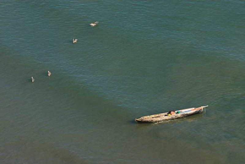 Canoa en el Mar, Cartagena, Bolivar, Colombia