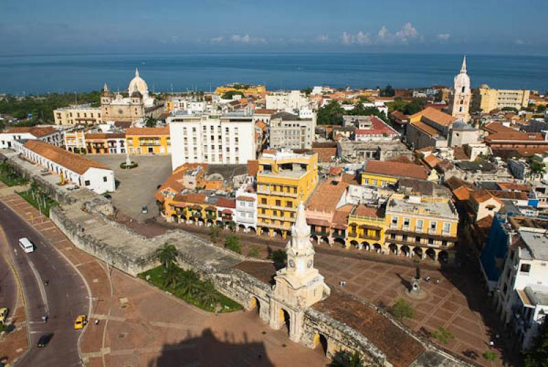 Panoramica de la Ciudad Amurallada, Cartagena, Bol...