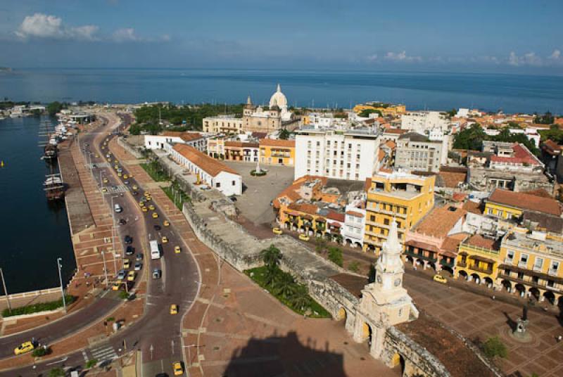 Panoramica de la Ciudad Amurallada, Cartagena, Bol...