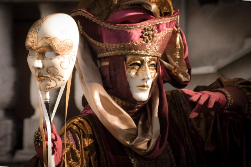 Hombre en el Carnaval Veneciano, Venecia, Veneto, ...