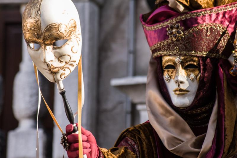 Hombre en el Carnaval Veneciano, Venecia, Veneto, ...