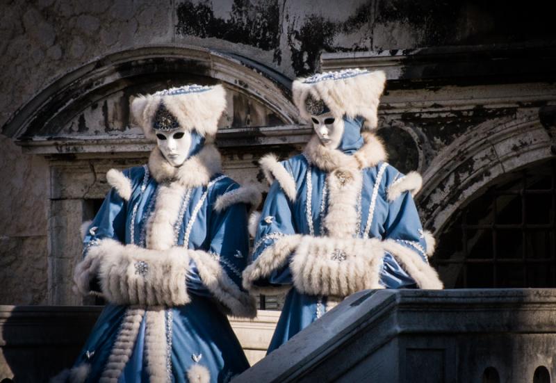 Pareja en el Carnaval Veneciano, Venecia, Veneto, ...