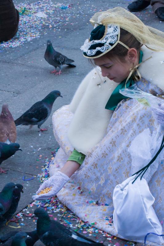 Niña en el Carnaval Venenciano, Venecia, Veneto, ...