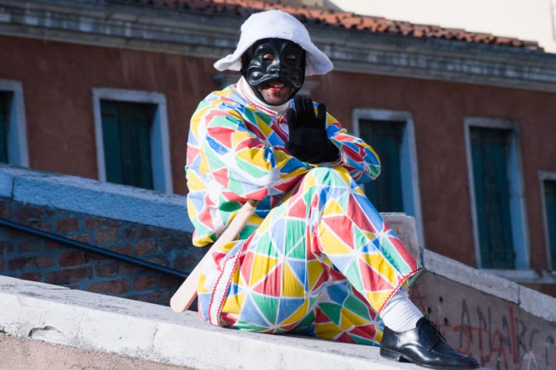 Hombre en el Carnaval Veneciano, Venecia, Veneto, ...