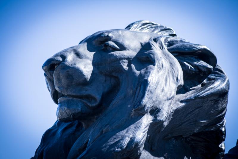 Escultura de Leon, Barcelona, Cataluña, España, ...