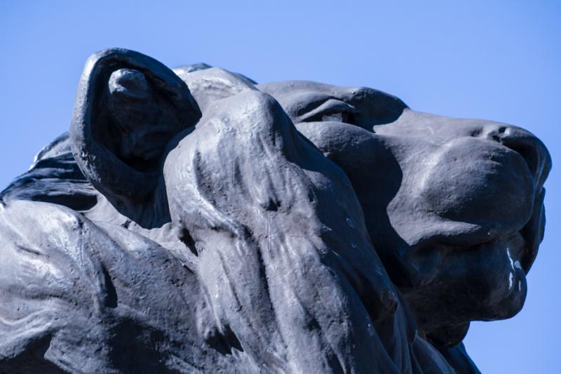 Escultura de Leon, Barcelona, Cataluña, España, ...