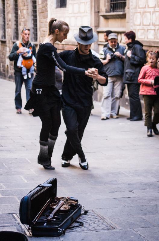 Bailarines de Tango, Rambla, Barcelona, Cataluña,...