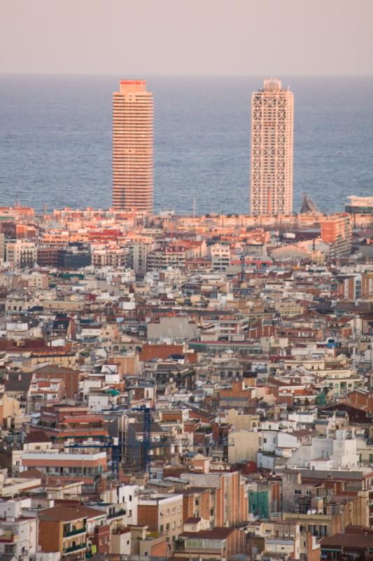 Panoramica de Ciudad de Barcelona, Playa de la Bar...