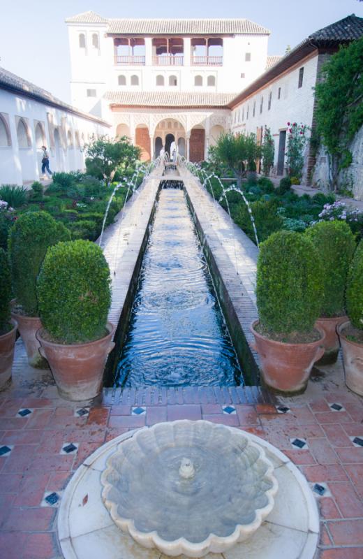 Patio of Acequia, Alhambra, Granada, Andalucia, Sp...