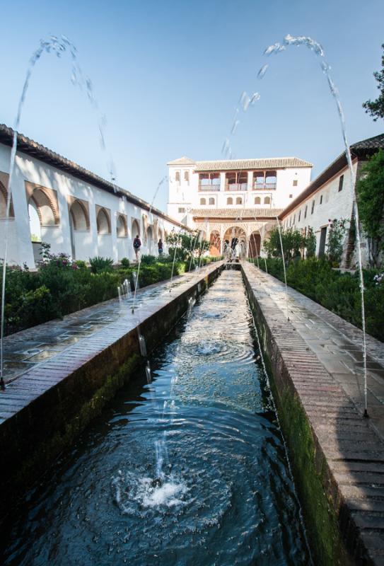 Patio de la Acequia, Alhambra, Granada, Andalucia,...