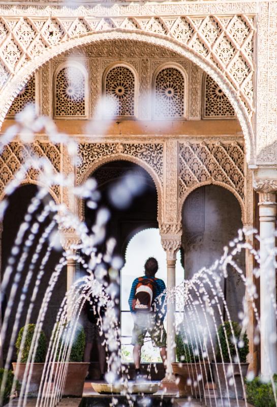 Patio de la Acequia, Alhambra, Granada, Andalucia,...