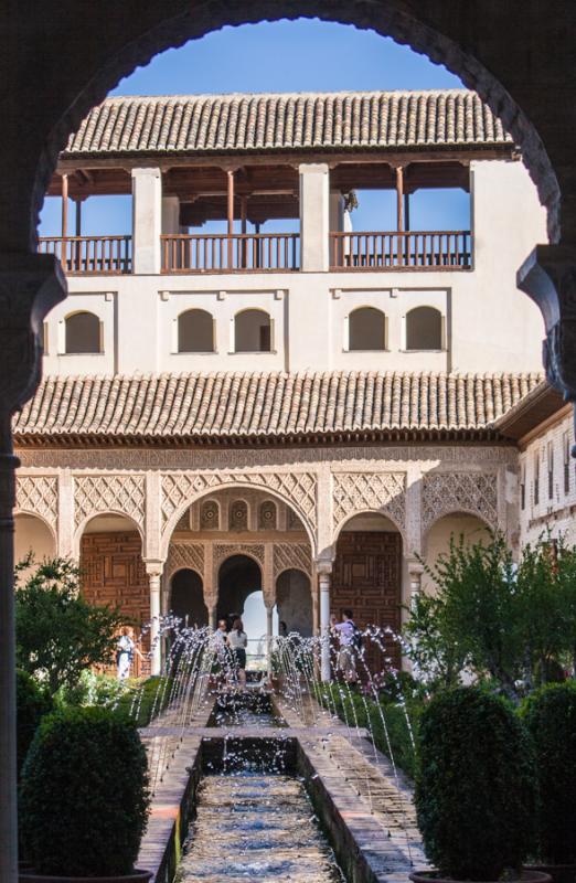 Patio de la Acequia, Alhambra, Granada, Andalucia,...