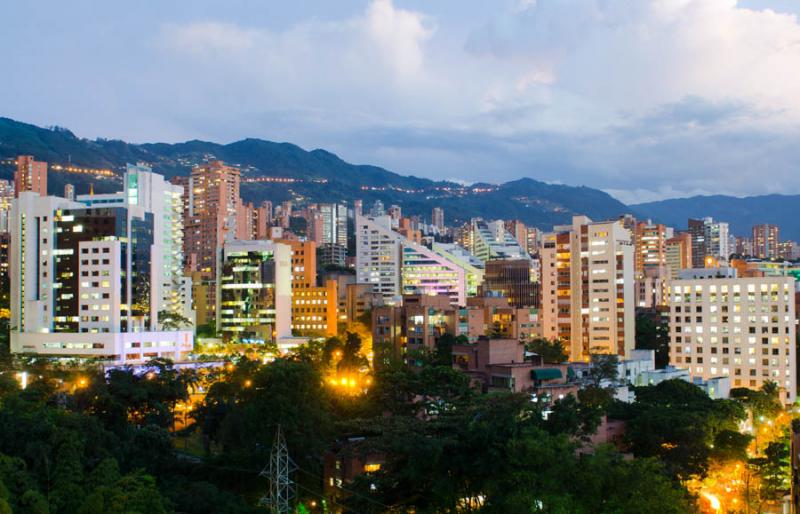 Panoramica El Poblado, Medellin, Antioquia, Colomb...