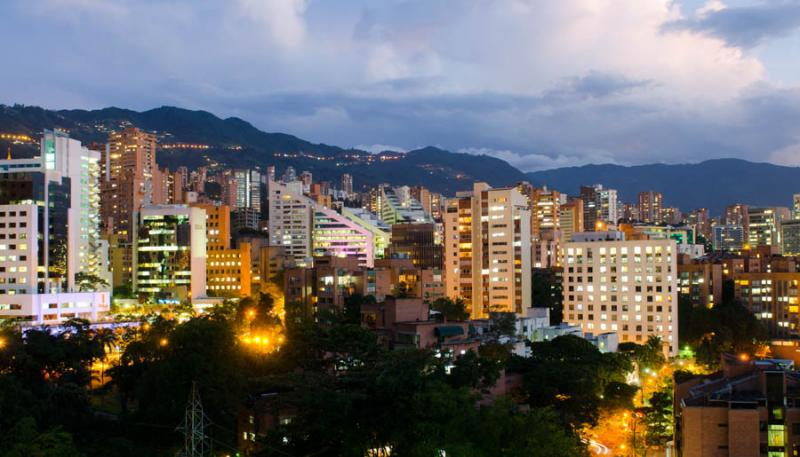 Panoramica El Poblado, Medellin, Antioquia, Colomb...