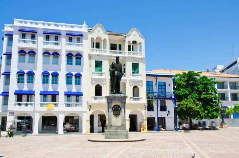 Estatua de Pedro de Heredia, Plaza de los Coches, ...