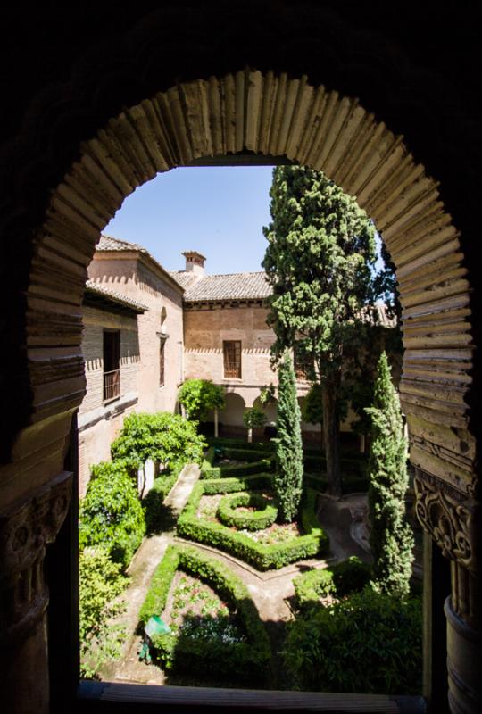 Patio de la Acequia, Alhambra, Granada, Andalucia,...