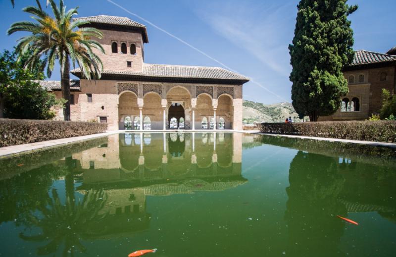 Carpa Dorada en la Fuente de Alhambra, Granada, An...