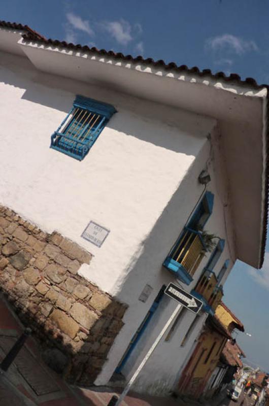 Calle de la Cajita de Agua, La Candelaria, Bogota,...