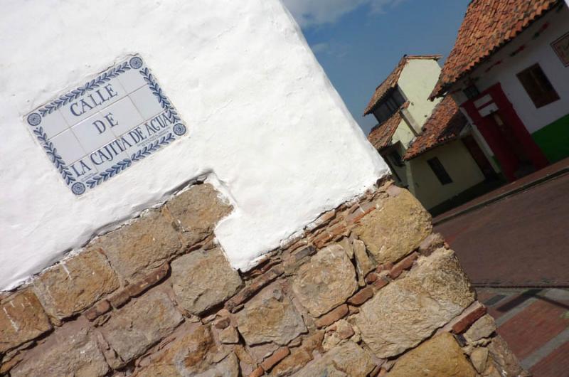 Calle de la Cajita de Agua, La Candelaria, Bogota,...