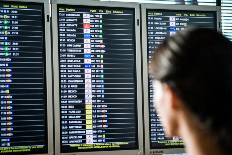 Panel de Informacion de Vuelos, Aeropuerto del Pra...