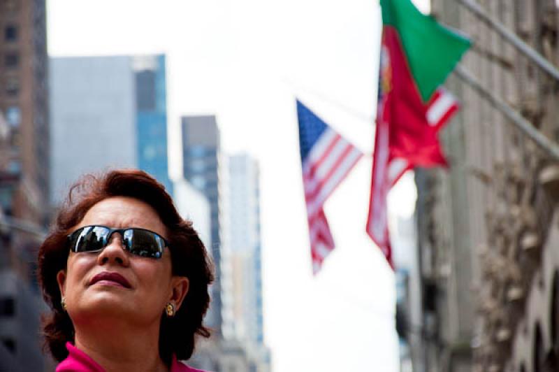 Mujer en Nueva York, Estados Unidos, America del N...