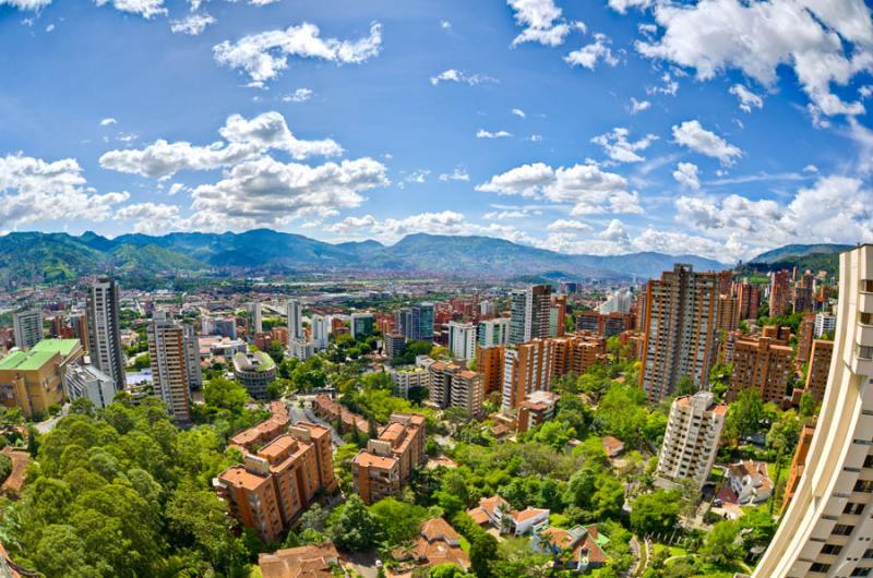 Panoramica de El Poblado, Medellin, Antioquia, Col...