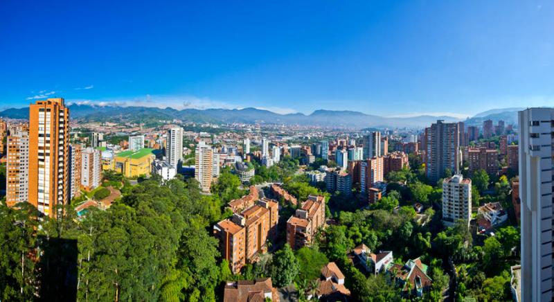 Panoramica de El Poblado, Medellin, Antioquia, Col...