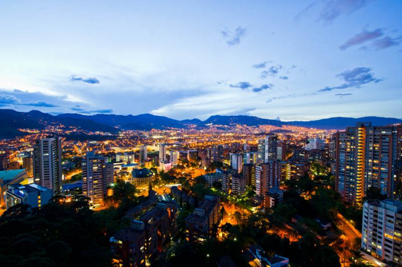 Panoramica de El Poblado, Medellin, Antioquia, Col...