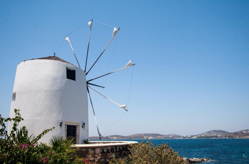 Molinos de Vineto en Mikonos, Paros, Grecia, Europ...