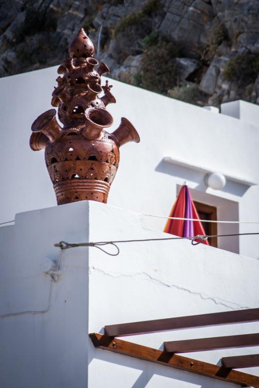 Chimenea Hecha de Arcilla Cocida, Sifnos, Islas de...