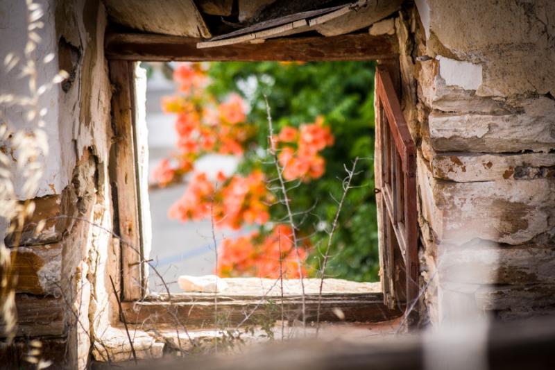 Ventana Rustica, Sifnos, Islas de Ciclades, Grecia...