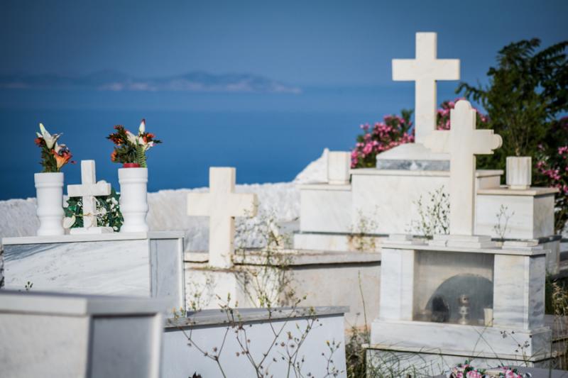 Cementerio de Sifnos, Islas de Ciclades, Grecia, E...