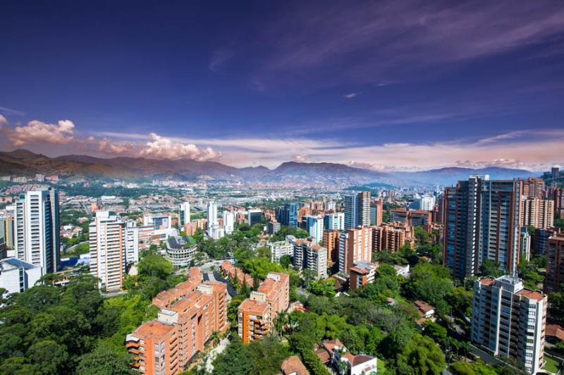 Panoramica de El Poblado, Medellin, Antioquia, Col...