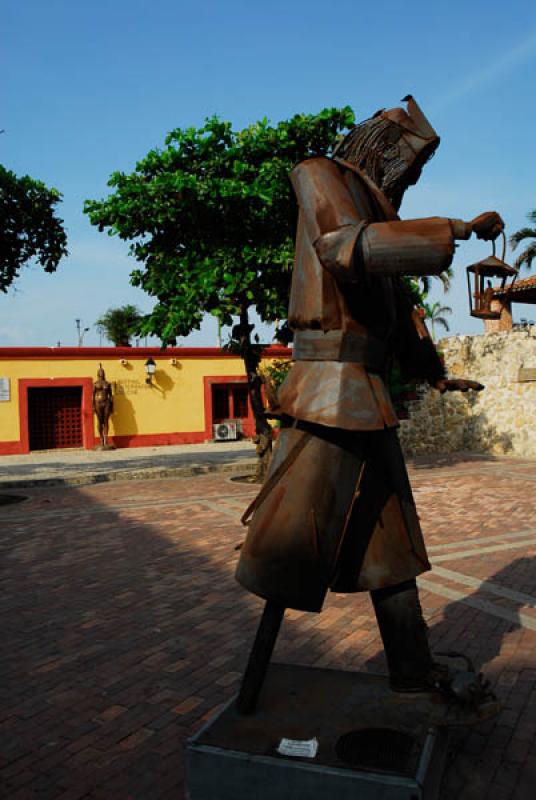 Escultura en la Ciudad Amurallada, Cartagena, Boli...