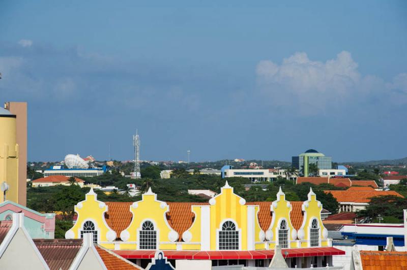 Panoramica de Oranjestad, Aruba, Antillas Menores,...