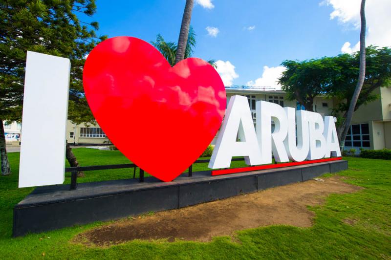 I Love Aruba, Oranjestad, Aruba, Antillas Menores,...