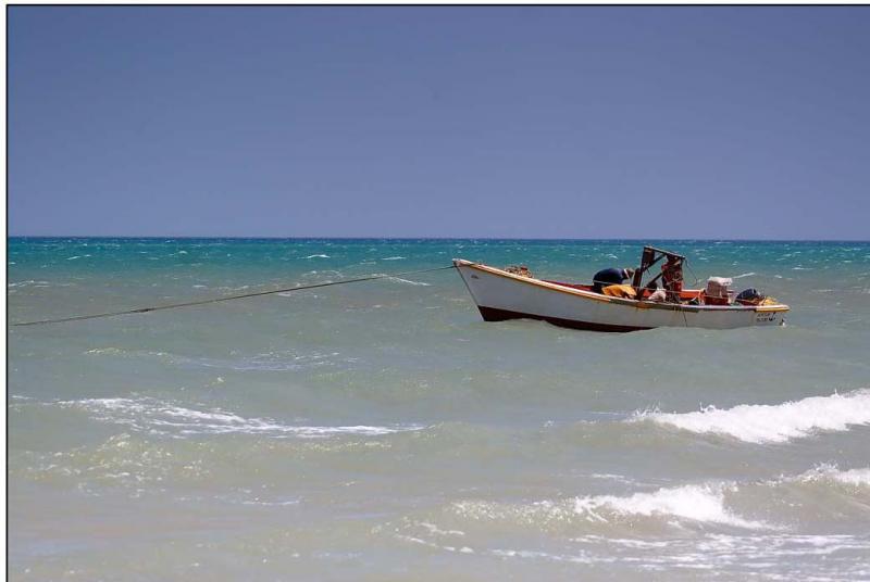 Embarcacion en el Mar de Guajira, Colombia