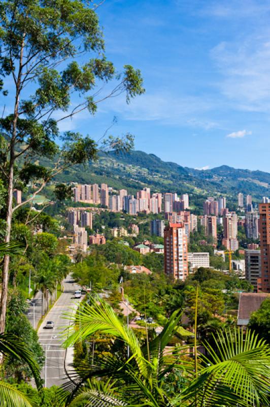 Panoramica El Poblado, Medellin, Antioquia, Colomb...