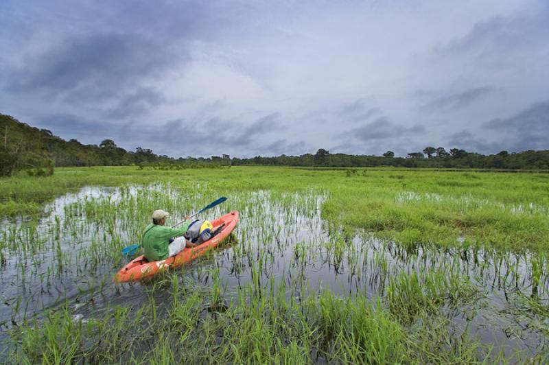 Hombre en Kayak, Amazonas, Leticia, Colombia