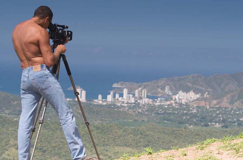 Camarografo Filmando, Santa Marta, Magdalena, Colo...