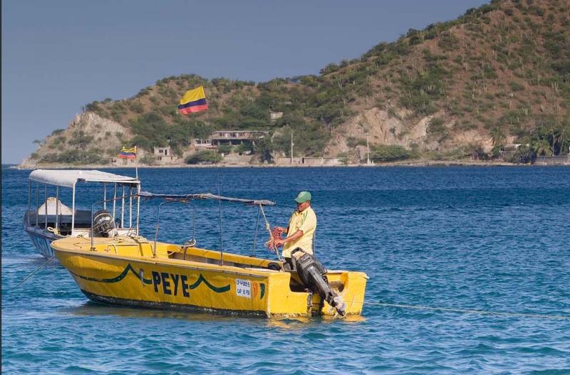 Lancha en el Mar, El Rodadero, Santa Marta, Magdal...