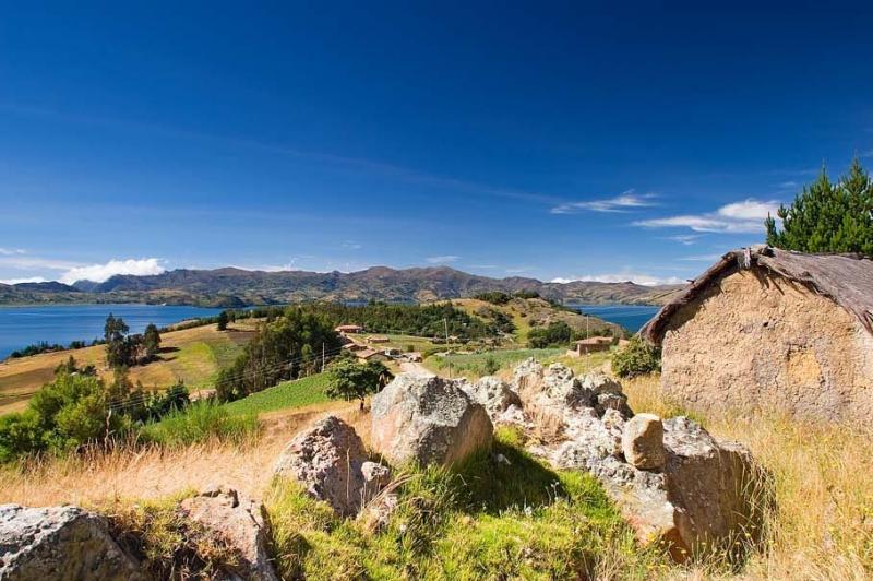 Paisaje de la Laguna la Tota, Boyaca, Colombia