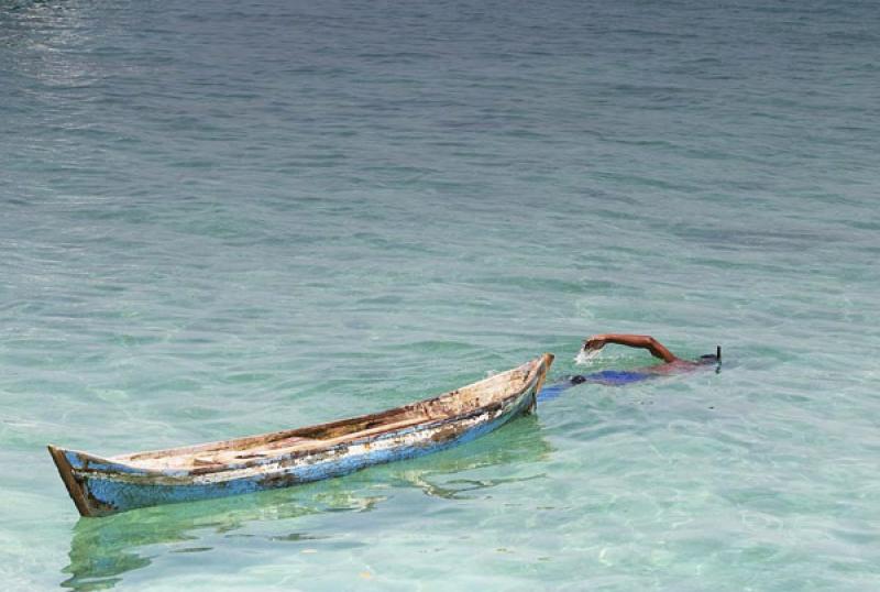 Hombre Buceando, Santa Cruz del Islote, Golfo de M...