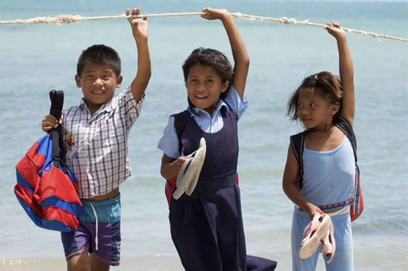 NiÃ±os Wayuu, Cabo de la Vela, Peninsula de la G...