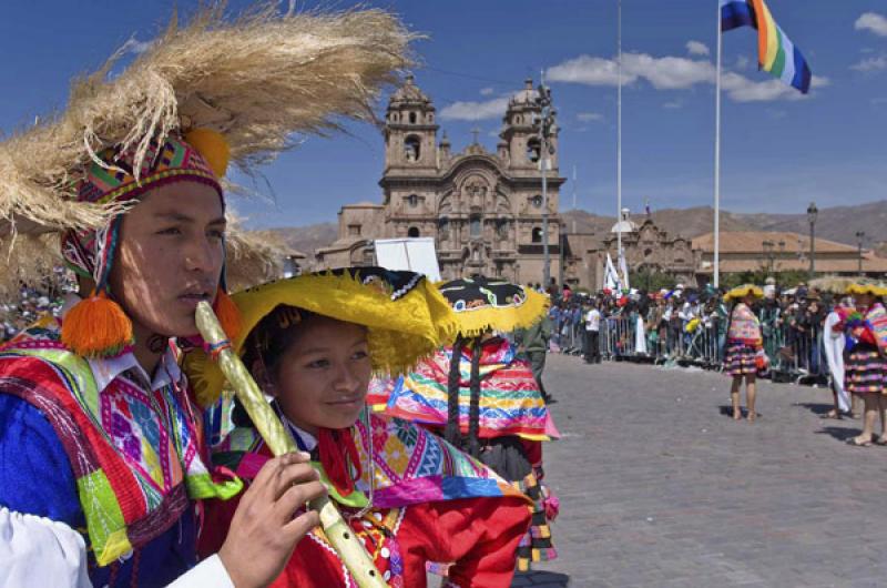 Celebracion en la Plaza de Armas, Cuzco, Cusco, Pe...