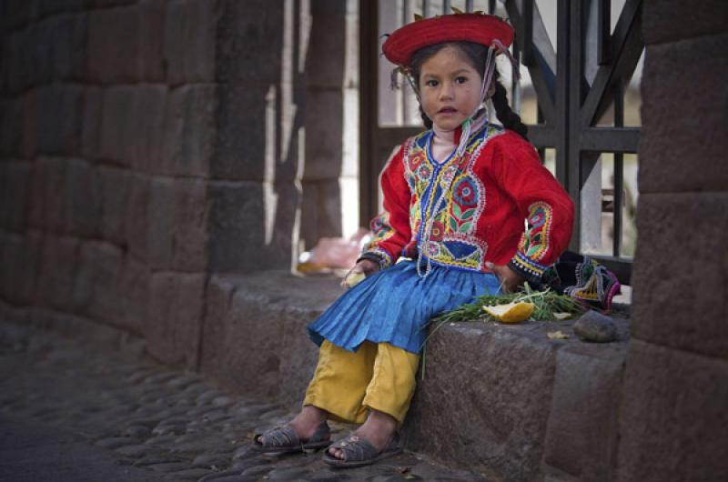 NiÃ±a Quechua, Cuzco, Cusco, Peru, Lima, Sur Ame...