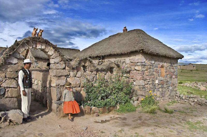 Padre con su Hija, Puno, Peru, Lima, Sur America