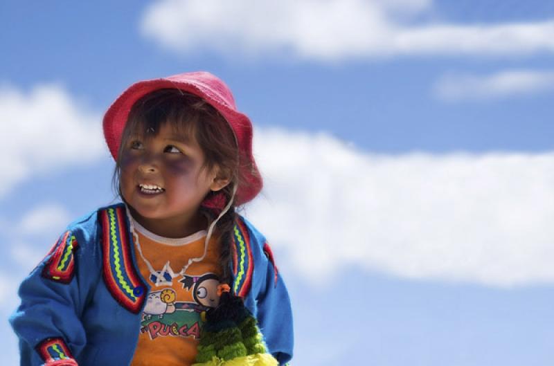 NiÃ±a Aimara, Puno, Peru, Lima, Sur America