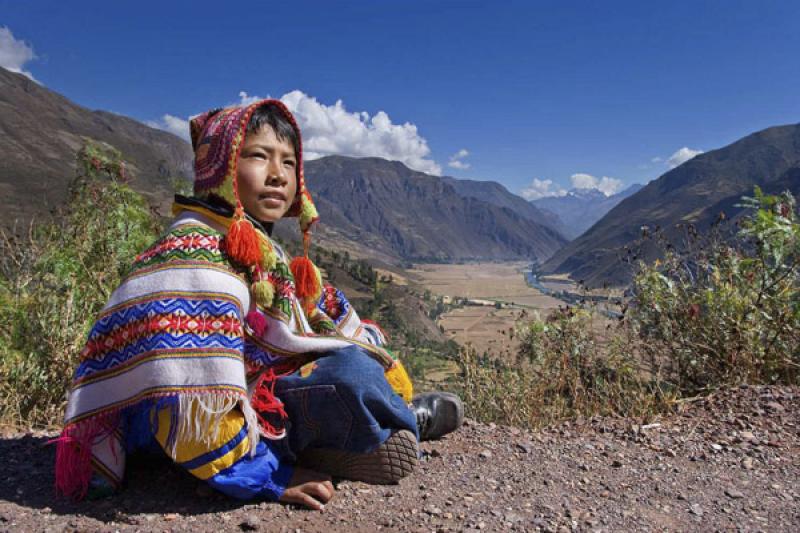 NiÃ±o Indigena, Pisac, Cuzco, Cusco, Peru, Sur A...