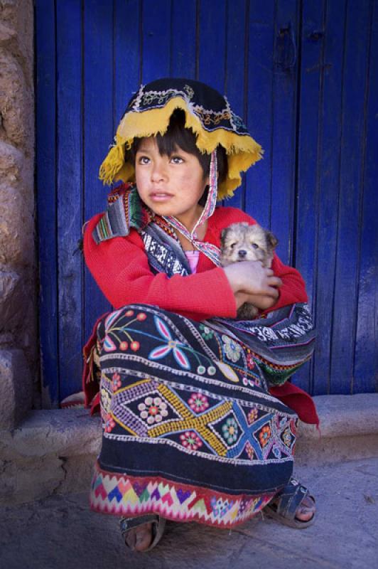 NiÃ±a Indigena, Pisac, Cuzco, Cusco, Peru, Sur A...